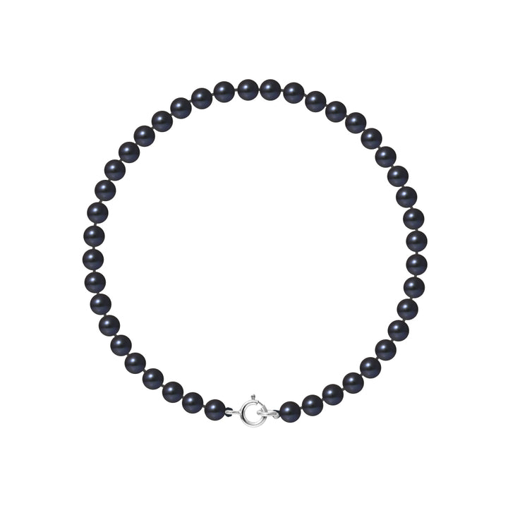 PERLINEA- Bracelet Perles de Culture Ronde 4-5 mm Black Tahiti- Bijou Femme