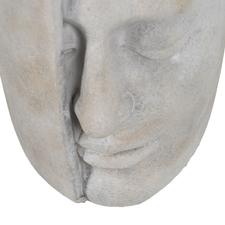 Vase Gris Ciment Visage 21 x 18 x 32,5 cm