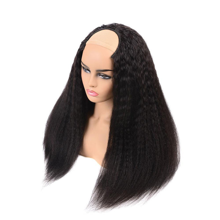 U Part Wig Kinky Straight Human Hair Wigs For Black Women Brazilian Re