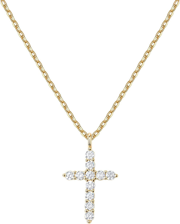 PAVOI 14K Gold Plated Cross Necklace for Women | Cross Pendant | Gold