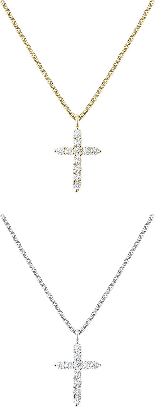 PAVOI 14K Gold Plated Cross Necklace for Women | Cross Pendant | Gold