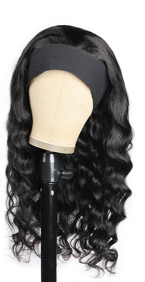 Headband Wig Loose Body Wave Human Hair Scarf Wig No GLUE Easy Wear