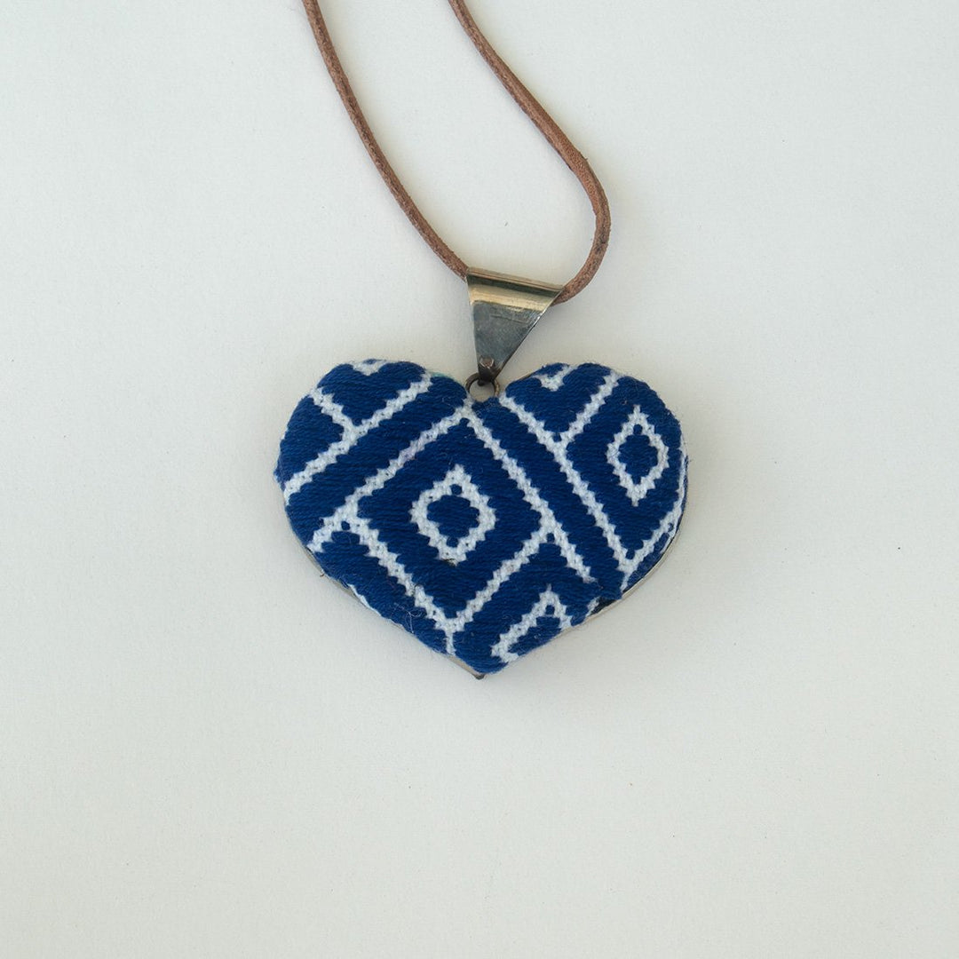 San Andres Heart Textile Necklace.