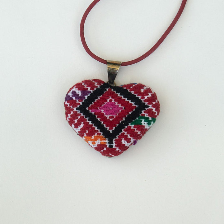 San Andres Heart Textile Necklace.