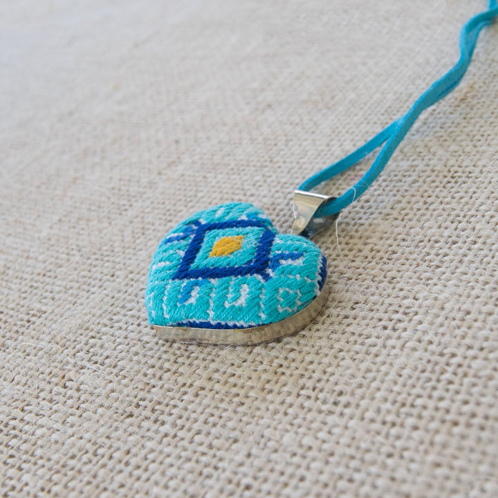 San Andres Heart Textile Necklace.