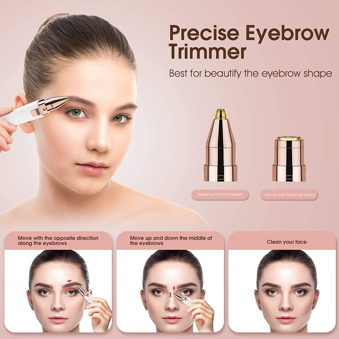 Épilateur Sourcils Électrique 2 en 1 - Sans Douleur pour Femme