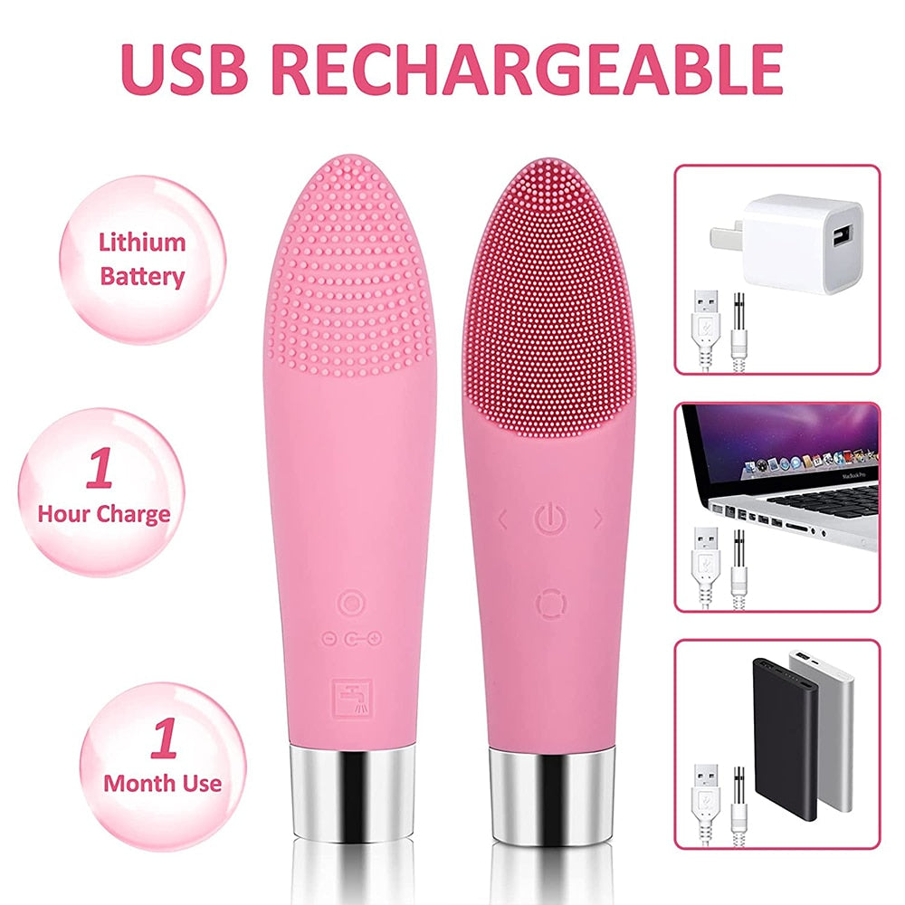 Electric Facial Cleansing Brush For Exfoliating,Massage And Deep 