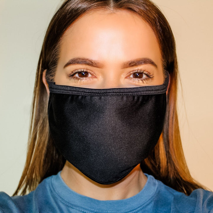 Flat Ear Loop Face Mask MADE IN USA (Black)