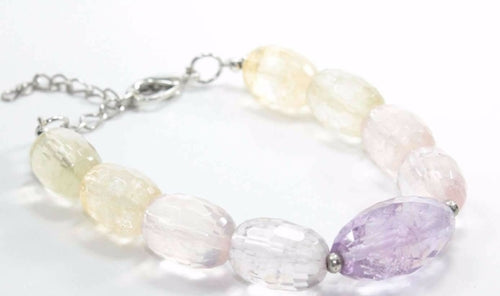 Sparkling Pastel Quartz Stone Bracelet