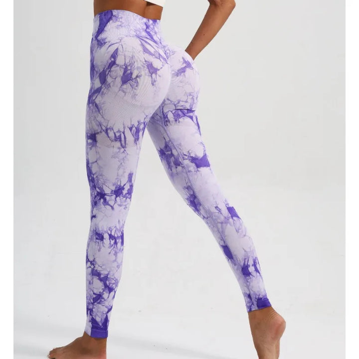 Women Seamless Tie Dye Yoga Leggings High Waist Fitness Sexy Fashion