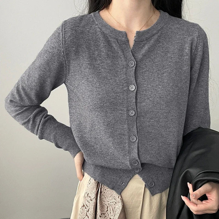 Fashion Women's Thin Fleece Knit Loose Short Cashmere Sweater Round