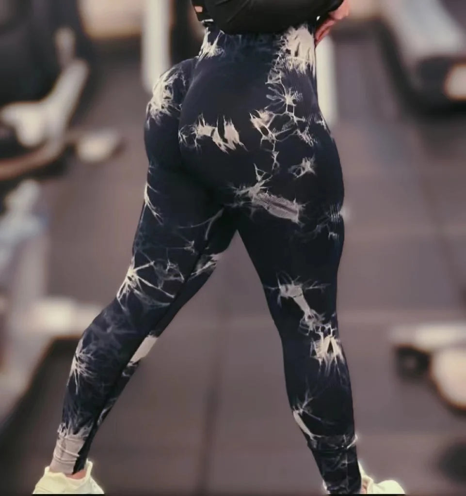 Women Tiedye Gym Leggings Seamless Mujer Push Up Seamless Pants