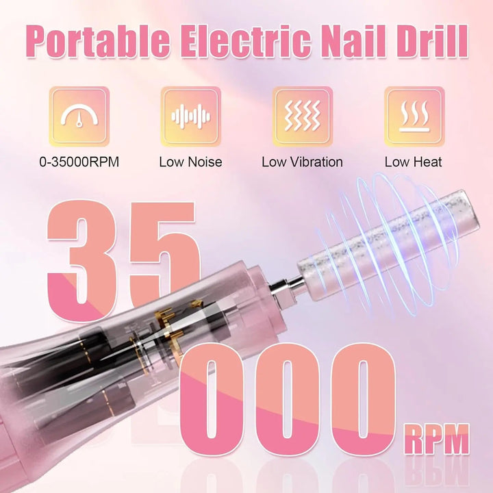 35000RPM Electric Nail Drill Machine for Professional Nails Portable