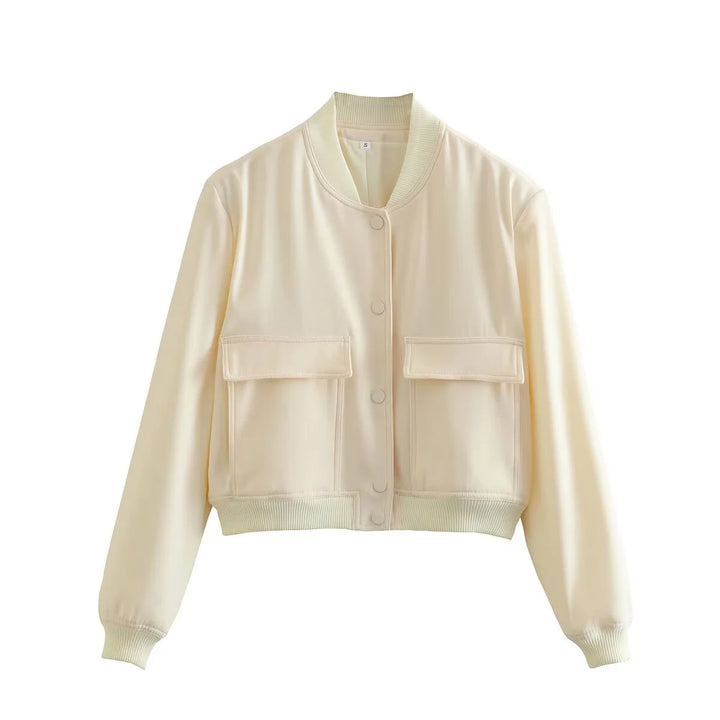 Veste Bomber Femme 2024 - Manteau Blanc Automne Hiver