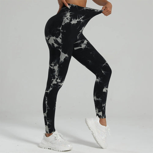 Women Tiedye Gym Leggings Seamless Mujer Push Up Seamless Pants