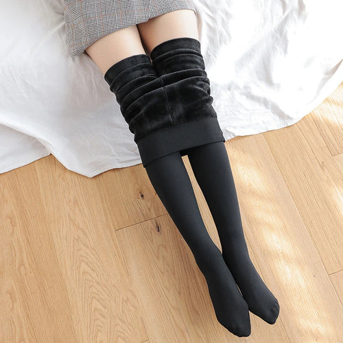 Women Winter Leggings Warm Leggins High Waist Solid Color Velvet Women