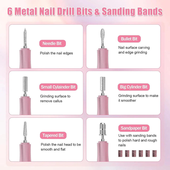 35000RPM Electric Nail Drill Machine for Professional Nails Portable