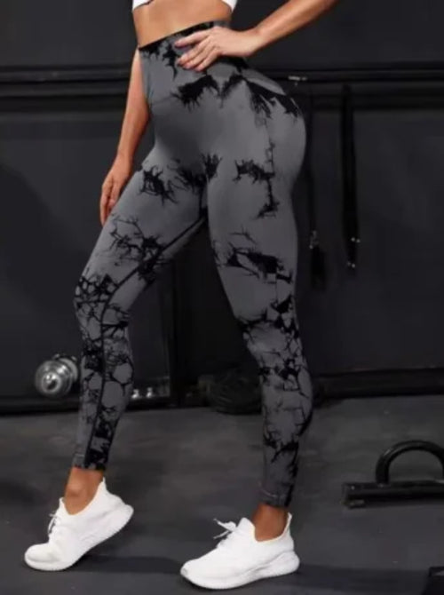 Sexy Women Gym Yoga Leggings High Waist Push Up Leggins Tie-dye