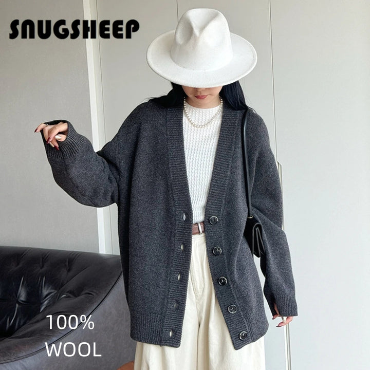 thick cardigan fashion wool jacket women v neck coat long sweater