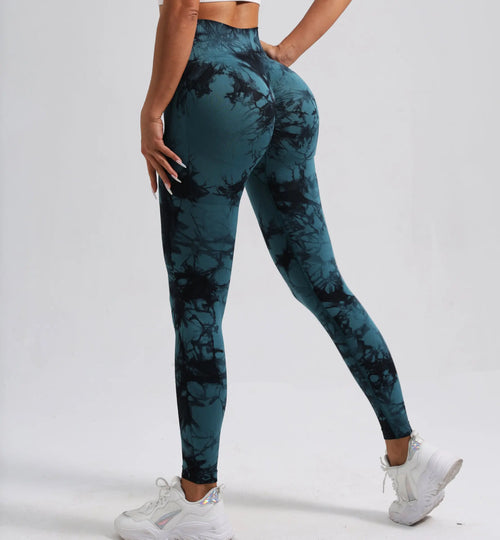 Women Seamless Tie Dye Yoga Leggings High Waist Fitness Sexy Fashion