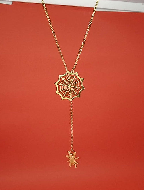 Collier Araignée en Or 18k | Pendentif Charme Halloween