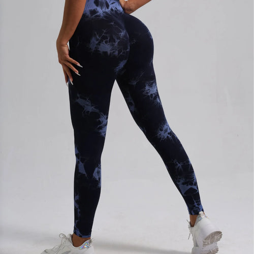 Women Seamless Tie Dye Yoga Leggings High Waist Fitness Sexy Fashion