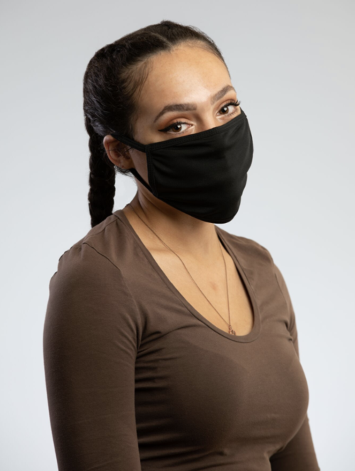 Flat Ear Loop Face Mask MADE IN USA (Black)