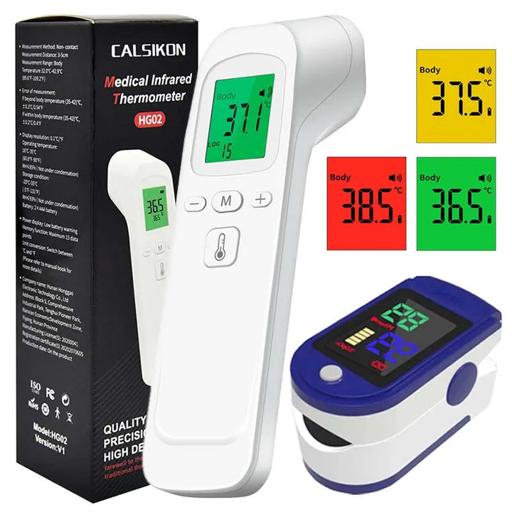 Non-contact Laser Body Temperature Ear Thermometer Oximeter Infrared