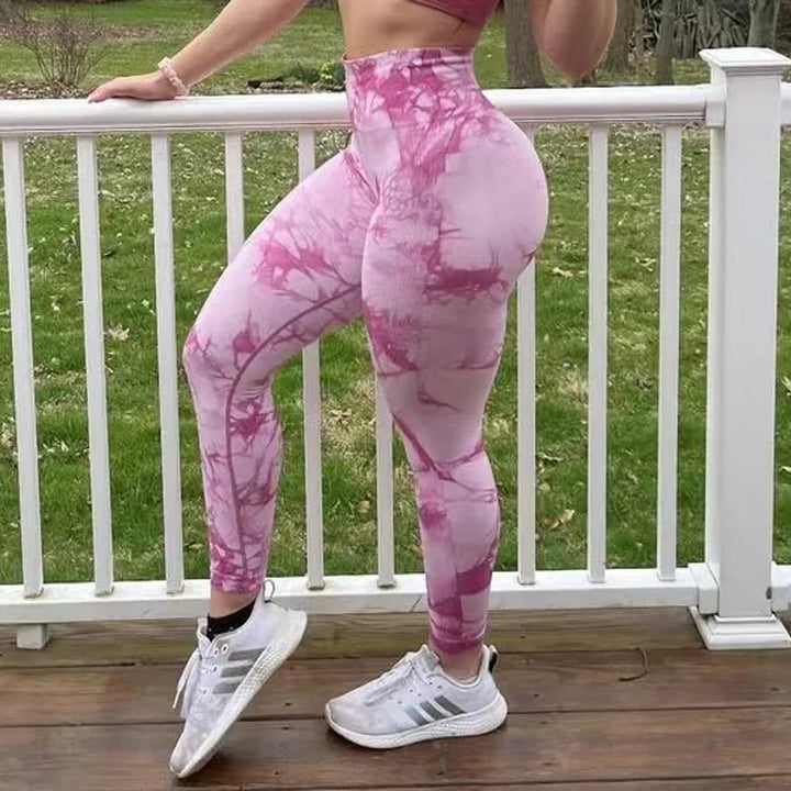 Women Tiedye Gym Leggings Seamless Mujer Push Up Seamless Pants