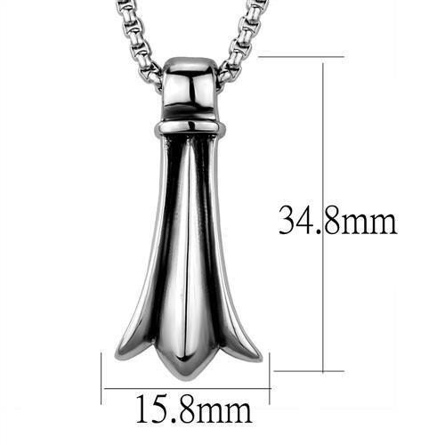 TK2010 - High polished (no plating) Stainless Steel Necklace with No