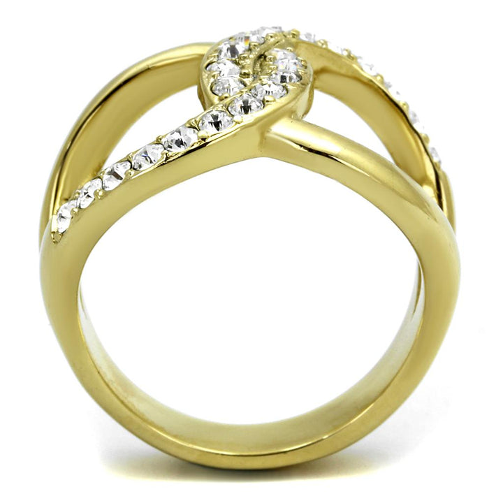 TK2253 - Two-Tone IP Gold (Ion Plating) Stainless Steel Ring with Top