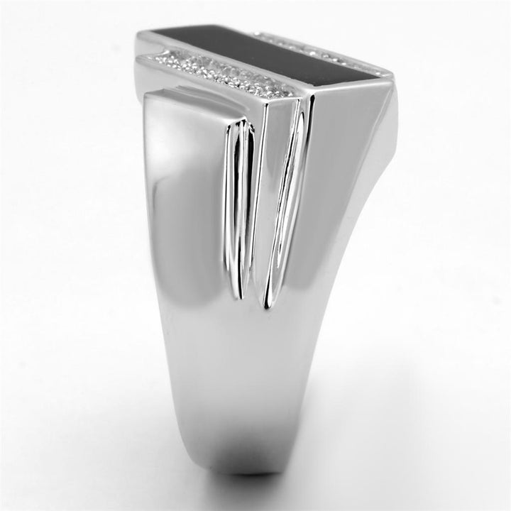 TS218 - Rhodium 925 Sterling Silver Ring with AAA Grade CZ  in Clear