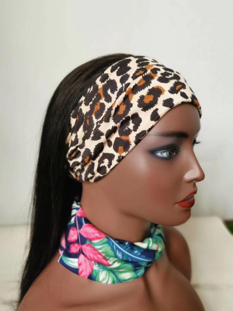 Headband Wig Straight Human Hair Scarf Wig No GLUE Easy Wear for Women