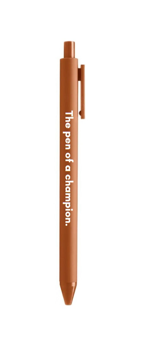 The Pen Of A Champion Pen 🏆 | Gel Click Pen in Caramel