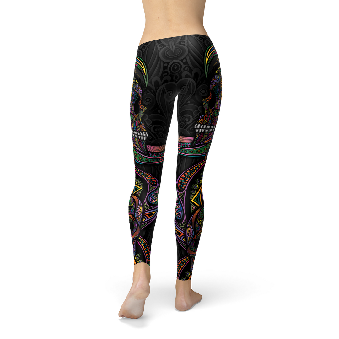 Womens Sugar Skull Leggings