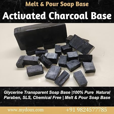 Mydoux Glycerine Soap Base for Soap Making (Charcoal, 500 gram)