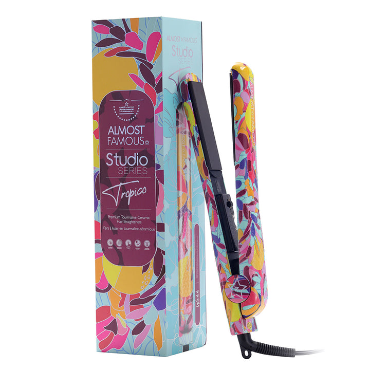 Almost Famous 1.25" Tropico Studio Flat Iron with Waterprint Design