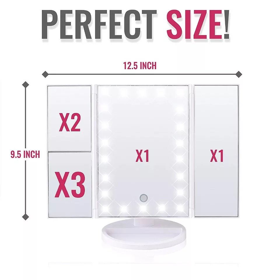 Light up vanity mirror + free makeup brushes