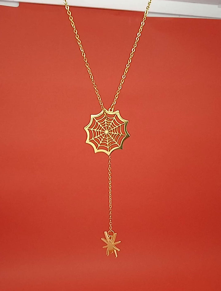 Collier Araignée en Or 18k | Pendentif Charme Halloween