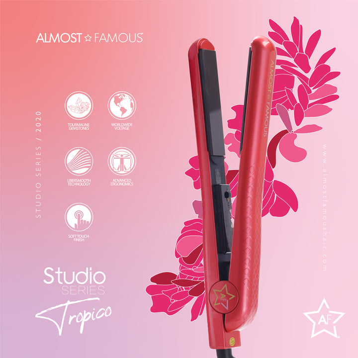 Almost Famous 1.25" Tropico Studio Flat Iron with Waterprint Design