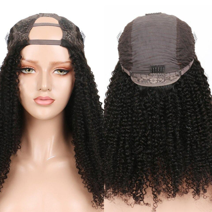 U Part Wig Kinky Curly Human Hair Wigs For Black Women Brazilian Remy