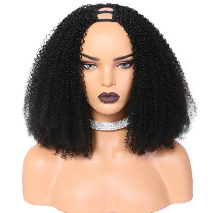 U Part Wig Afro Kinky Curly Human Hair Wigs For Black Women Brazilian