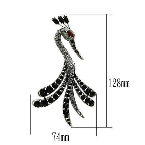 LO2393 - Imitation Rhodium White Metal Brooches with Top Grade Crystal