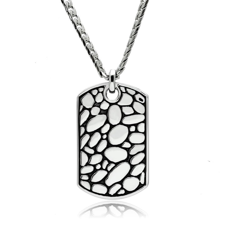 TK556 - High polished (no plating) Stainless Steel Necklace with No