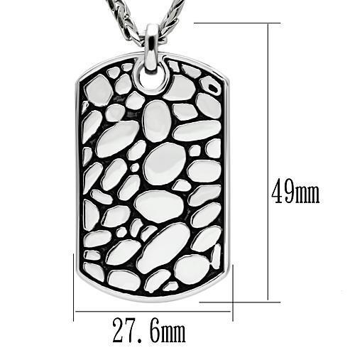 TK556 - High polished (no plating) Stainless Steel Necklace with No