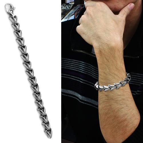 TK571 - High polished (no plating) Stainless Steel Bracelet with No